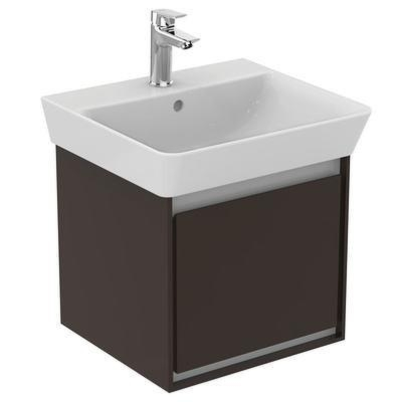 Тумба под раковину Ideal Standard Connect Air 50 E0842VY подвесная цвет Matt Dark Brown + Matt White (Темно-коричневый матовый + Белый матовый)