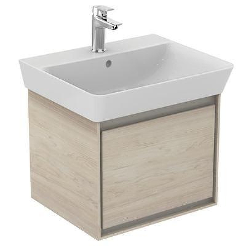 Тумба под раковину Ideal Standard Connect Air 55 E0844UK подвесная цвет Wood light brown + Matt Light Brown (Светло-коричневое дерево + Светло-коричневый матовый)