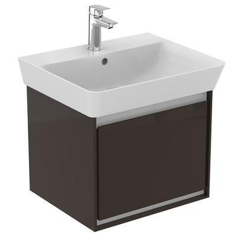 Тумба под раковину Ideal Standard Connect Air 55 E0844VY подвесная цвет Matt Dark Brown + Matt White (Темно-коричневый матовый + Белый матовый)