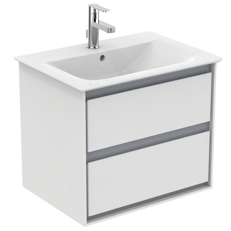 Тумба под раковину Ideal Standard Connect Air 60 E0818KN подвесная цвет Glossy White + Matt Light Grey (Белый глянцевый + Светло-серый матовый)