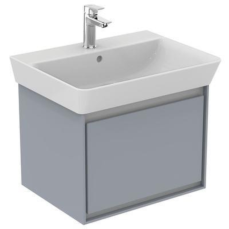 Тумба под раковину Ideal Standard Connect Air 60 E0846EQ подвесная цвет Glossy Light Grey + Matt White (Светло-серый глянцевый + Белый матовый)