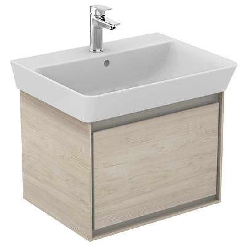 Тумба под раковину Ideal Standard Connect Air 60 E0846UK подвесная цвет Wood light brown + Matt Light Brown (Светло-коричневое дерево + Светло-коричневый матовый)