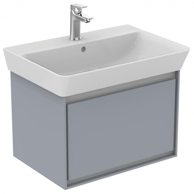 Тумба под раковину Ideal Standard Connect Air 65 E0847EQ подвесная цвет Glossy Light Grey + Matt White (Светло-серый глянцевый + Белый матовый)