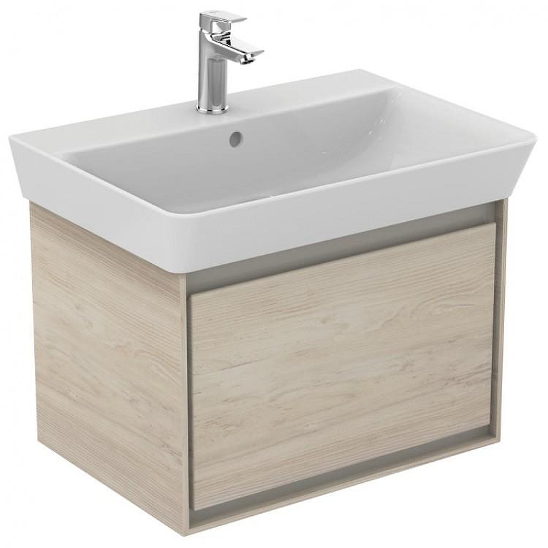 Тумба под раковину Ideal Standard Connect Air 65 E0847UK подвесная цвет Wood light brown + Matt Light Brown (Светло-коричневое дерево + Светло-коричневый матовый)