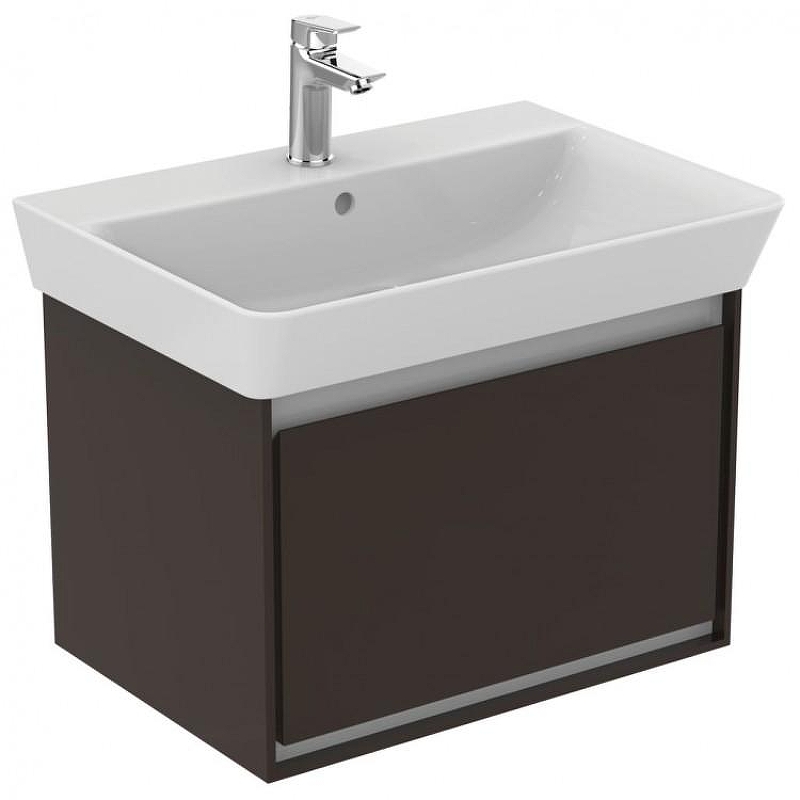 Тумба под раковину Ideal Standard Connect Air 65 E0847VY подвесная цвет Matt Dark Brown + Matt White (Темно-коричневый матовый + Белый матовый)