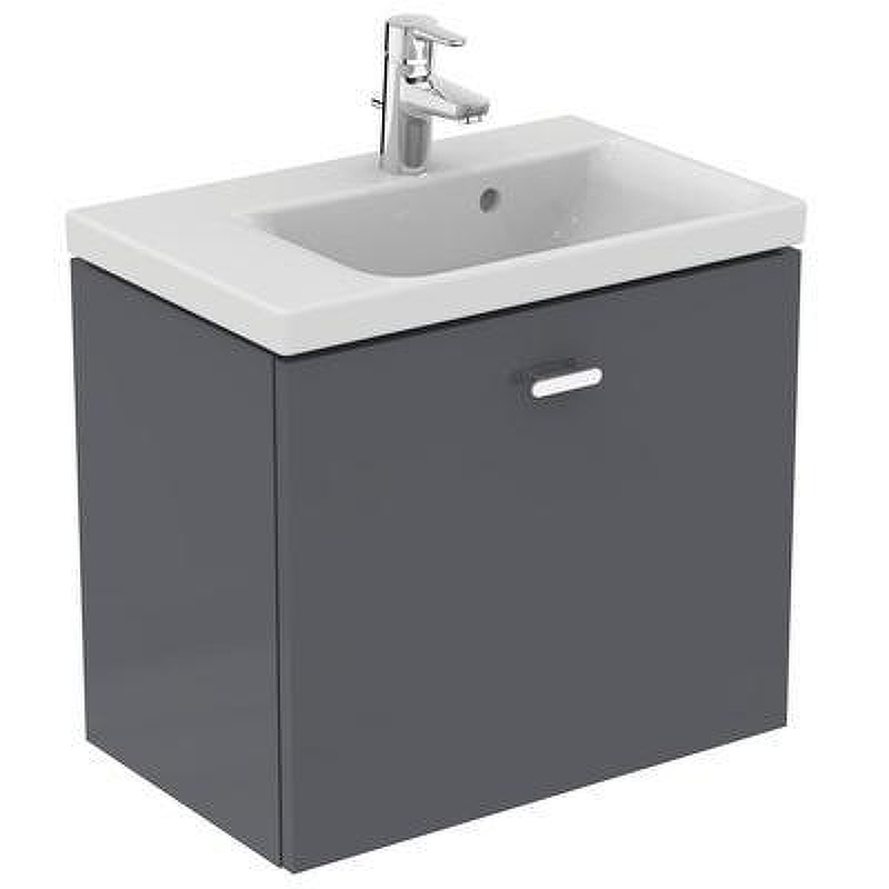 Тумба под раковину Ideal Standard Connect Space 60 L E0314KR подвесная цвет Glossy Grey (Серый глянцевый)