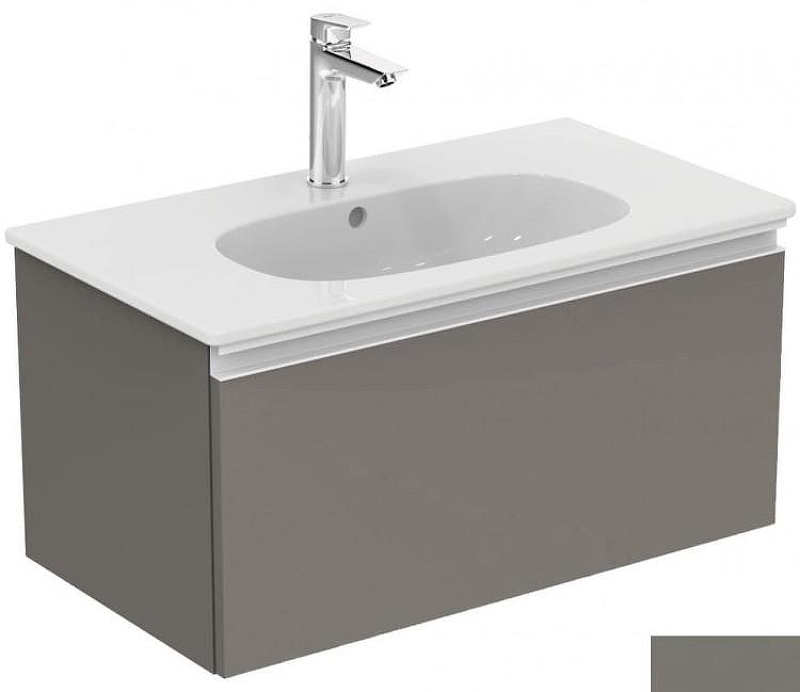 Тумба под раковину Ideal Standard Tesi 80 T0047PU подвесная цвет Matt Dark Taupe (Серо-коричневый темный матовый)