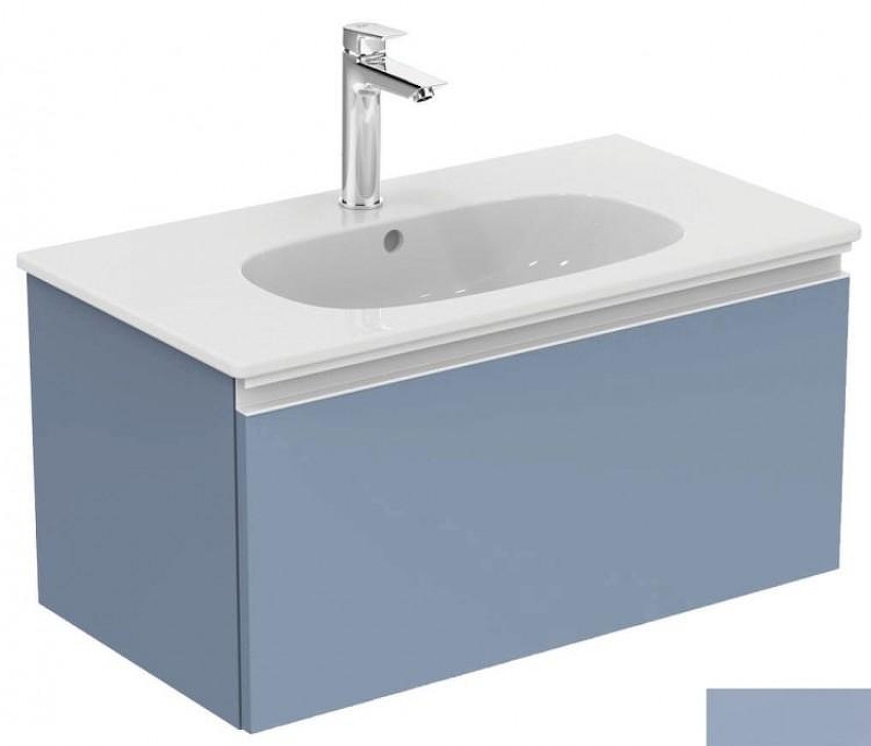 Тумба под раковину Ideal Standard Tesi 80 T0047WI подвесная цвет Matt Avio (Серо-голубой матовый)