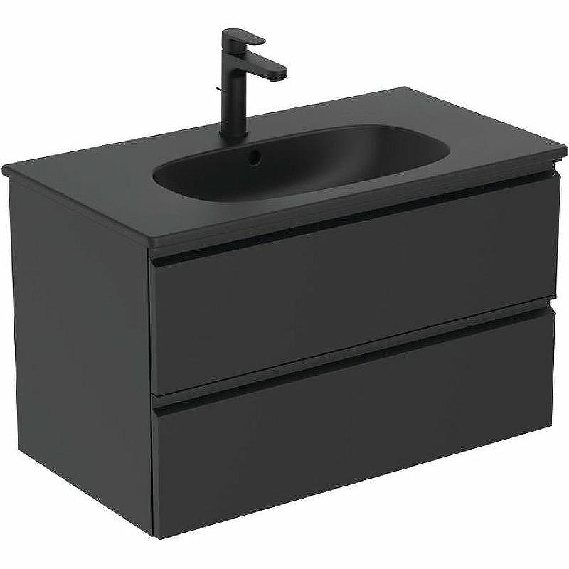 Тумба под раковину Ideal Standard Tesi 80 T0051ZT подвесная Черный шелк
