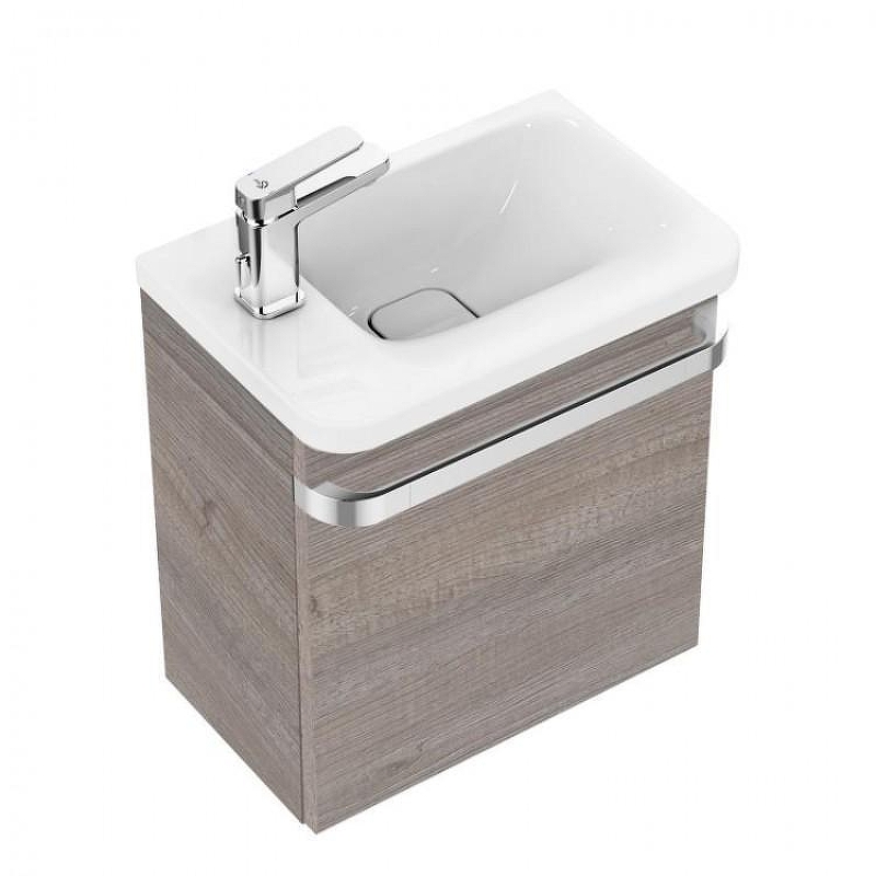 Тумба под раковину Ideal Standard Tonic II 45 L R4318FE подвесная цвет Wood light grey (Светло-серое дерево)