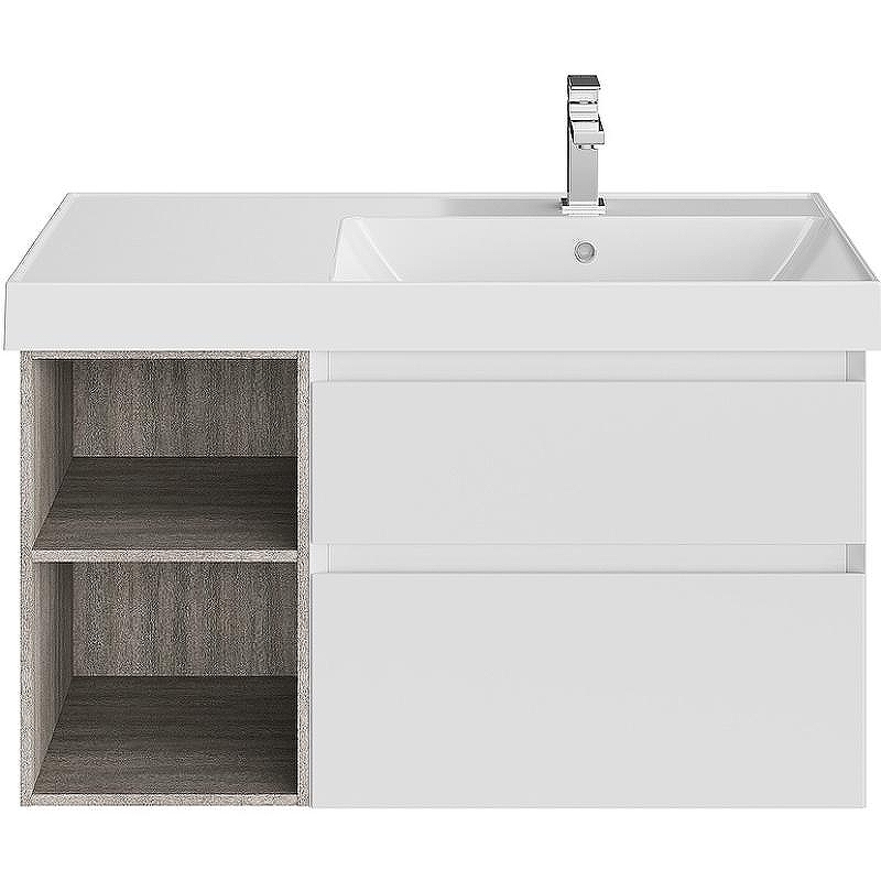 Тумба под раковину Kerama Marazzi Cubo 90 R CUB.90Rh\WHT.M подвесная Белая матовая Дерево
