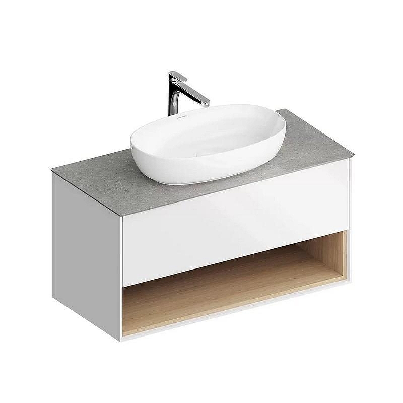 Тумба под раковину Kerama Marazzi Plaza Modern 100 PLB.M.100.1\WHT.V подвесная цвет Белый