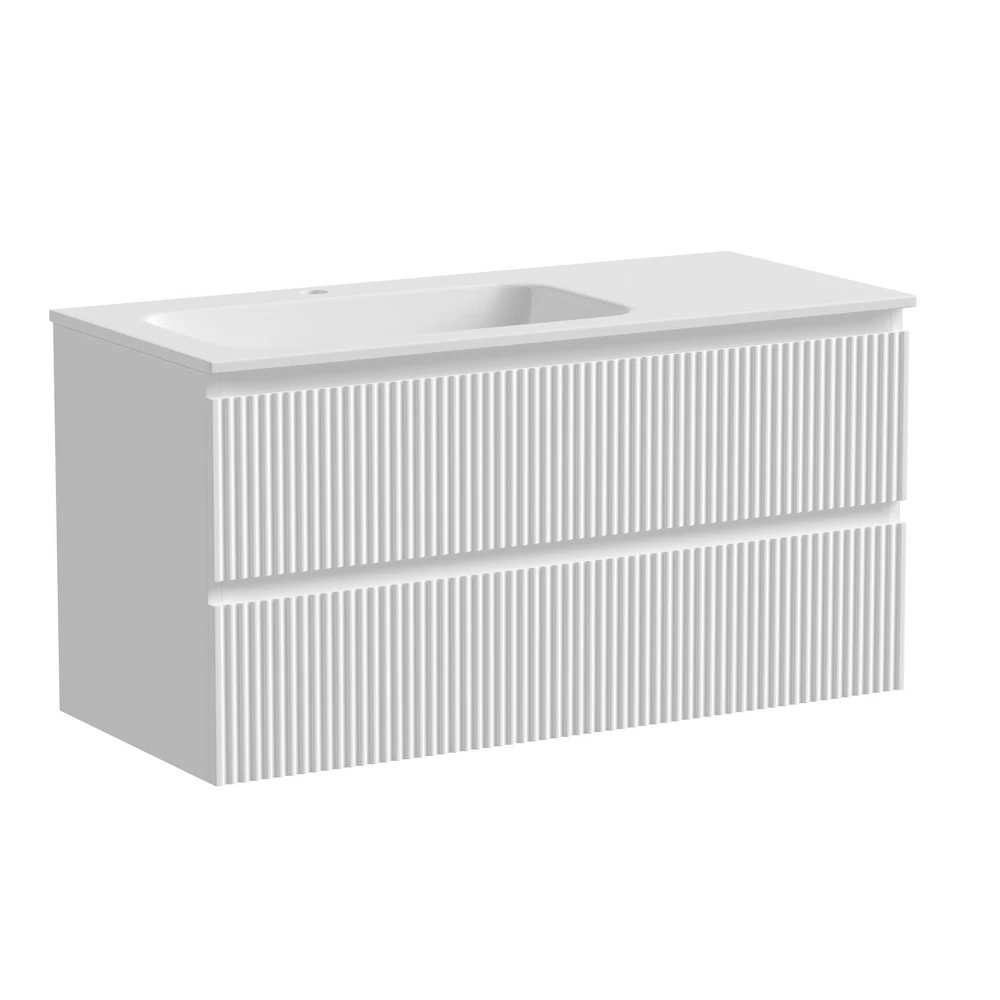 Тумба под раковину Sancos Snob R 100 см подвесная левая bianco (SNR100LW)