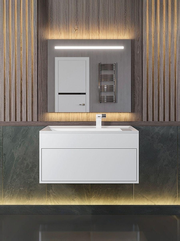 Тумба под раковину Uperwood Lotus Premium 80 39340205460 подвесная цвет Белый матовый