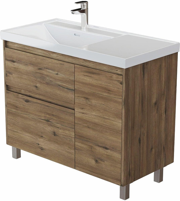 Тумба с раковиной Aquanet Nova Lite 2.0 100 L 365910 цвет Дуб рустикальный