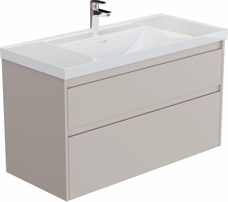 Тумба с раковиной Aquanet Nova Lite 2.0 110 365916 подвесная цвет Бежевый