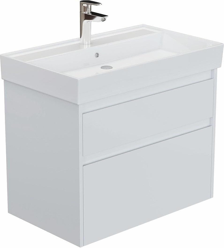 Тумба с раковиной Aquanet Nova Lite 2.0 60 348188 подвесная цвет Белый глянец