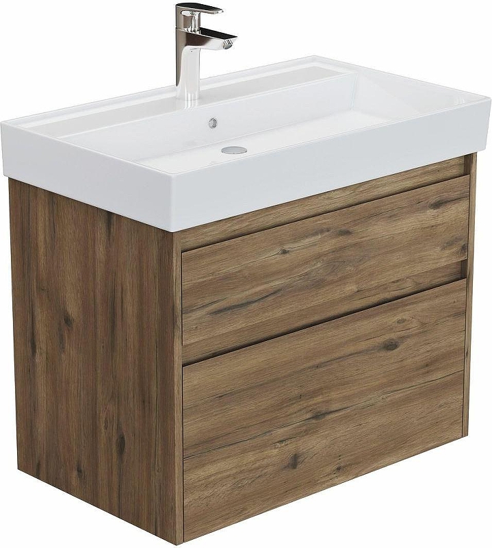 Тумба с раковиной Aquanet Nova Lite 2.0 75 348194 подвесная цвет Дуб рустикальный