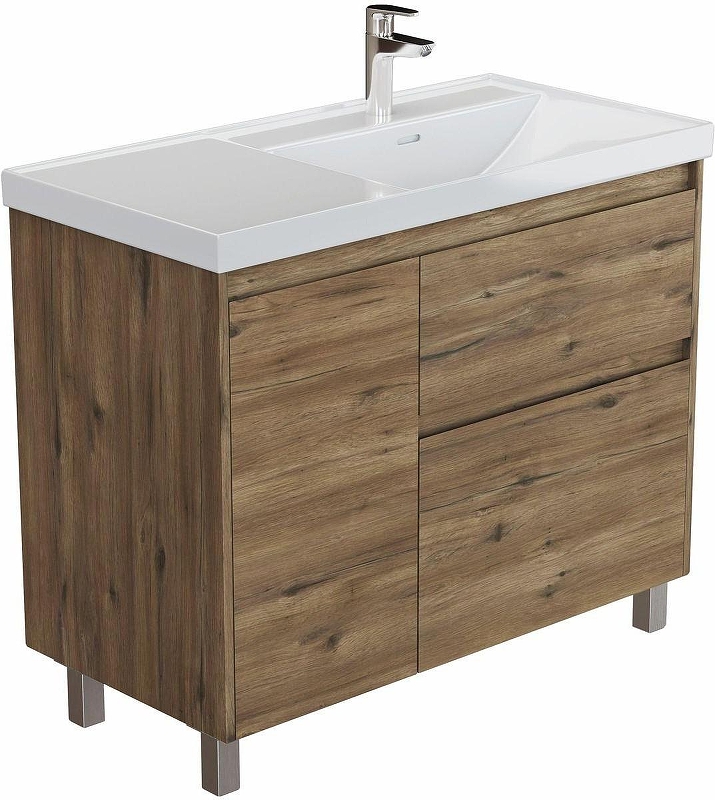 Тумба с раковиной Aquanet Nova Lite 2.0 90 R 365930 цвет Дуб рустикальный