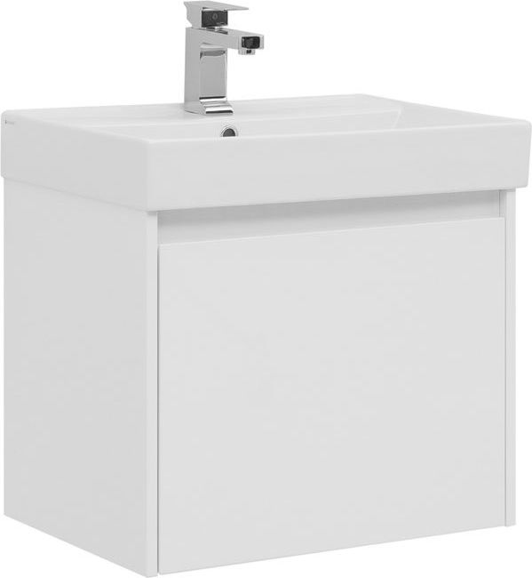Тумба с раковиной Aquanet Nova Lite 60 белый (1 ящик) 242574 + 242905