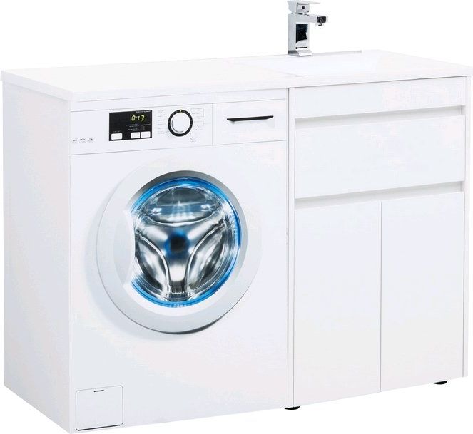 Тумба с раковиной Aquanet Токио 120 R белый напольная, 1 ящик, 2 дверцы 239210 48 см