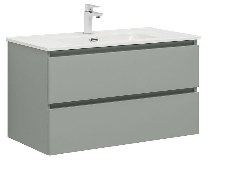 Тумба с раковиной Aquanet Вега 2.0 90 344768 подвесная цвет Мисти грин