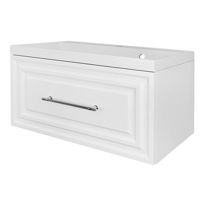 Тумба с раковиной Azario Laura 80 CS00096989 подвесная цвет Белый глянцевый