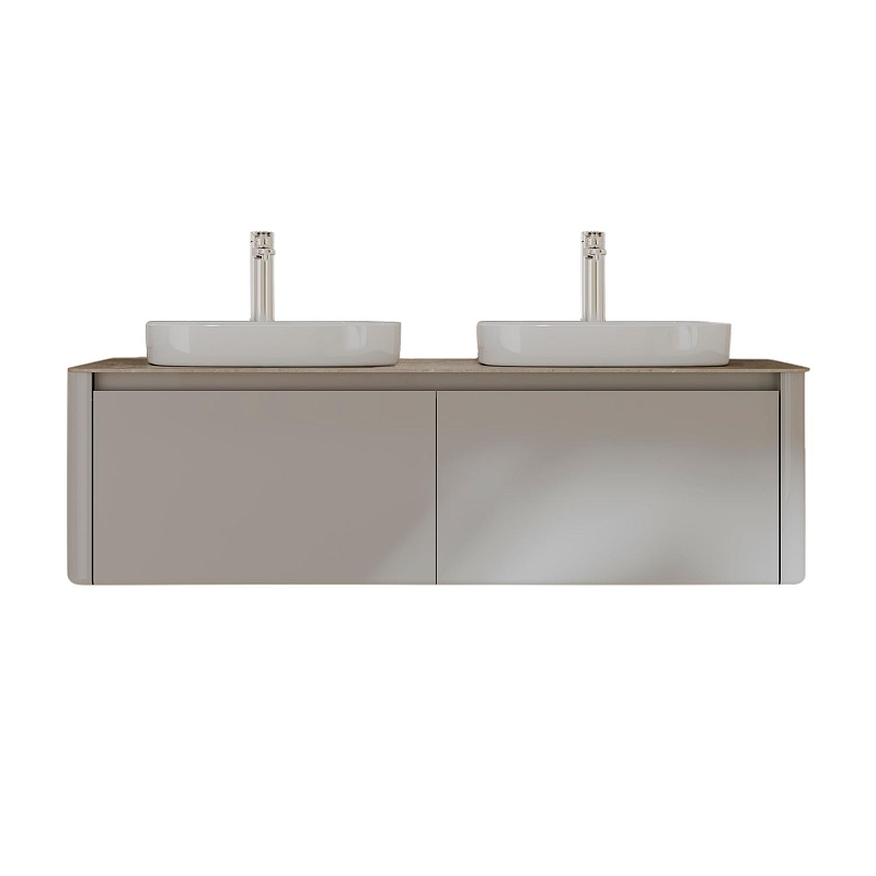 Тумба с раковиной Black&White Universe U915.1400-2 140 9151400-2 цвет Glossy light grey