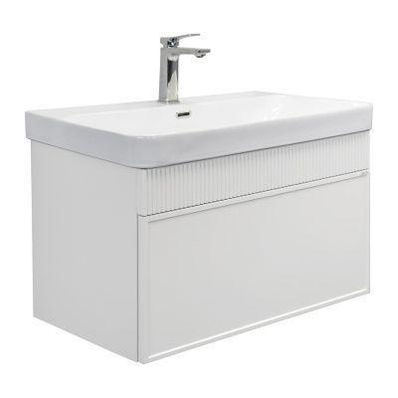 Тумба с раковиной Comforty Мадрид 81 00-00019943 подвесная цвет Белый