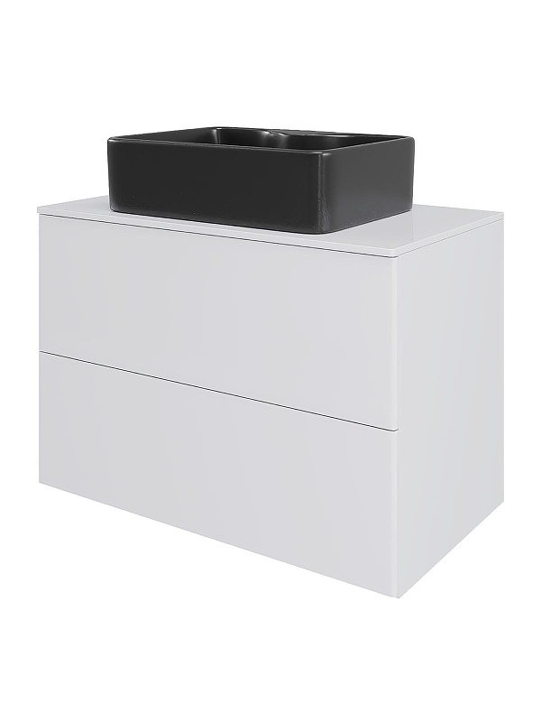 Тумба с раковиной Orange Otto 75 Ot-75TuMDF+B01-475MB подвесная цвет Белый глянец
