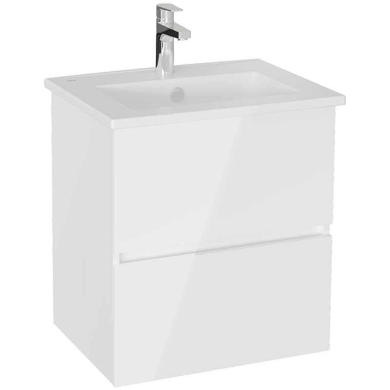 Тумба с раковиной Vitra Mia Plus Square 60 69730 подвесная Белая глянцевая
