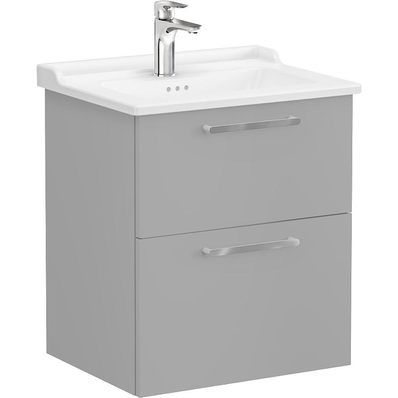 Тумба с раковиной Vitra Root Flat 60 68279 подвесная Серый камень матовый