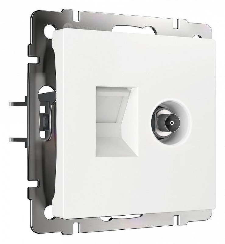 ТВ-розетка и розетка Ethernet RJ-45 без рамки Werkel белые W1181301 цвет Белый