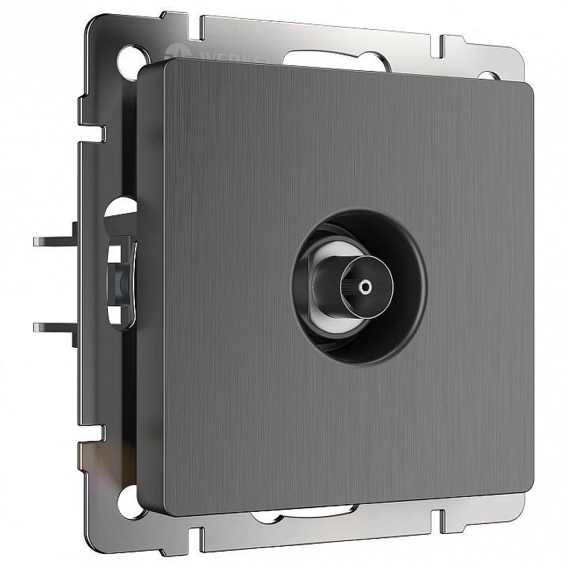ТВ-розетка оконечная без рамки Werkel графит рифленый W1183004 цвет Графит