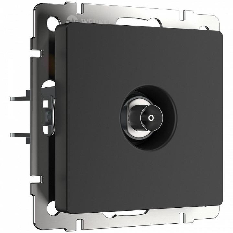 ТВ-розетка проходная без рамки Werkel черные матовый W1184008 цвет Черный