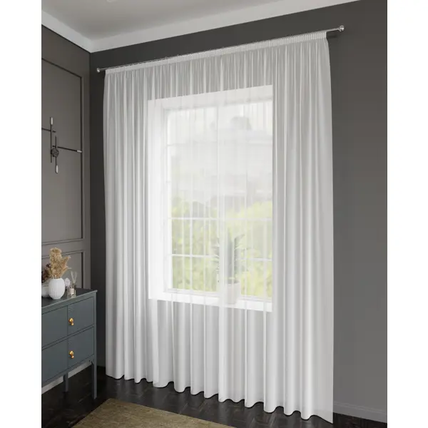 Тюль на ленте Miamoza Silky 300x280 см цвет белый