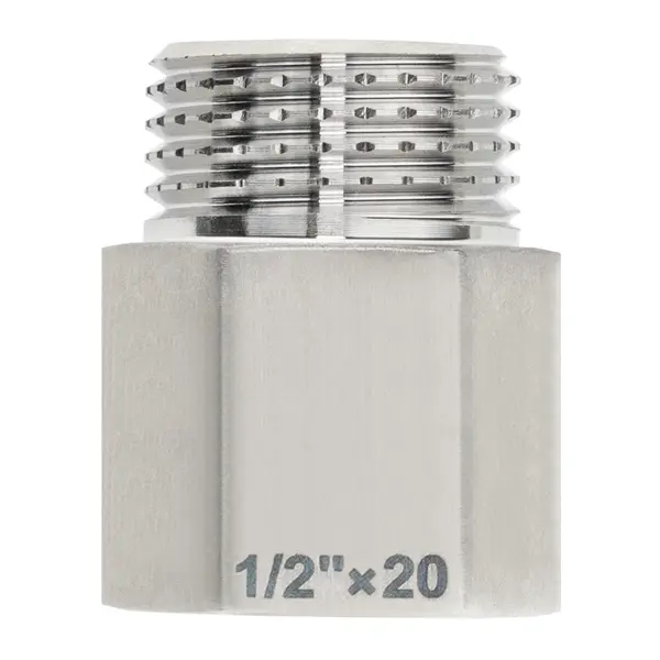 Удлинитель 1/2"x20 мм НР-ВР нержавеющая сталь