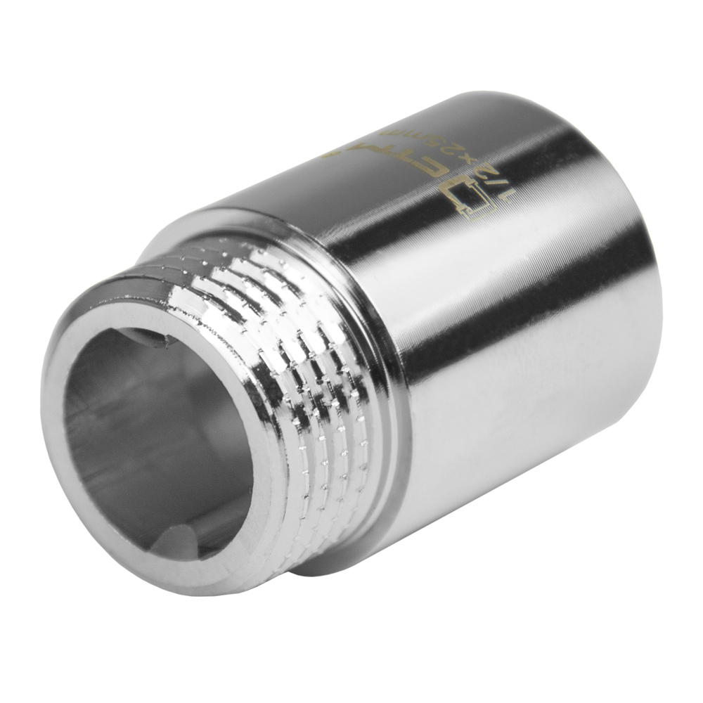 Удлинитель CTM 25 мм х 1/2 ВР(г) х 1/2 НР(ш) латунный (CREMF025)