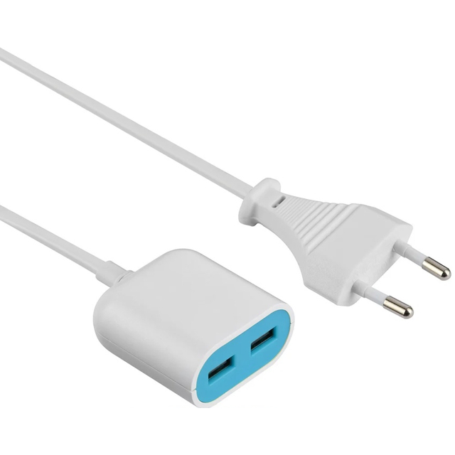 удлинитель с USB ELECTRALINE 1,5м 2 USB 2,4A белый