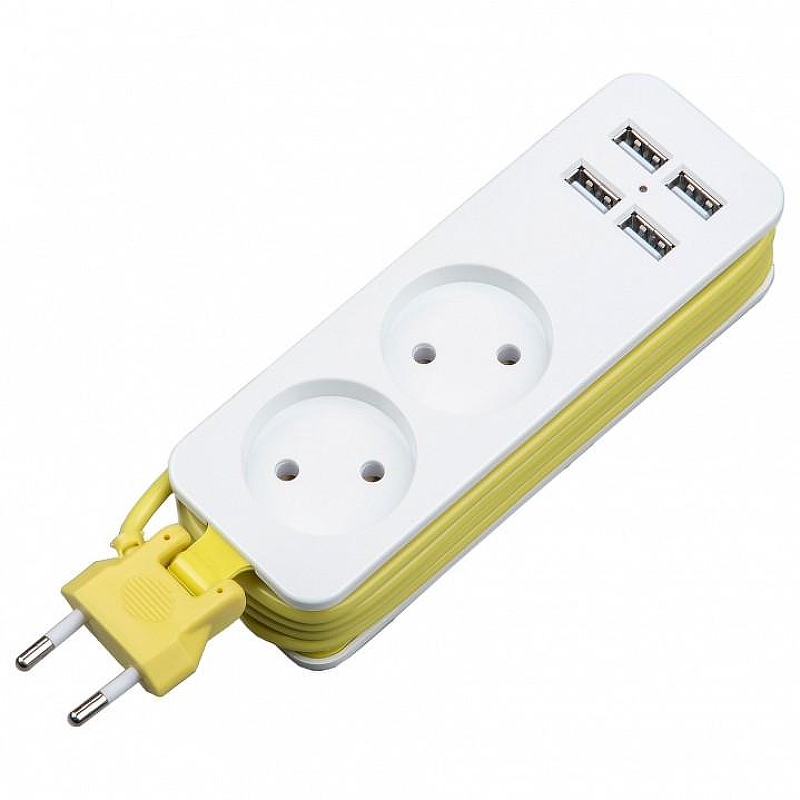 Удлинитель Uniel Travel UL-00011134 цвет Белый, Желтый