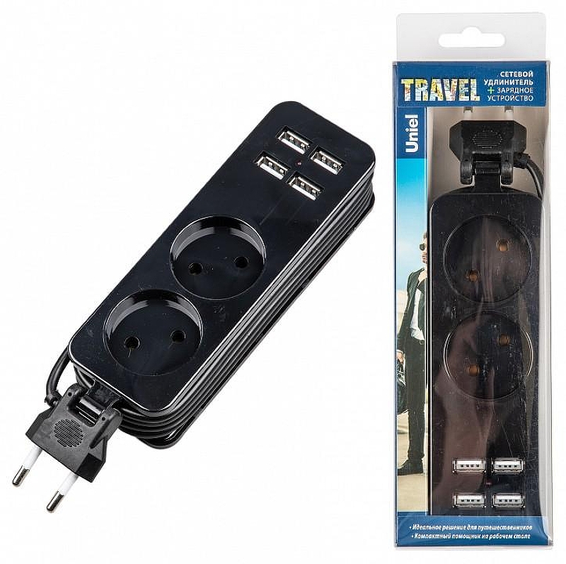 Удлинитель Uniel Travel UL-00011135 цвет Черный