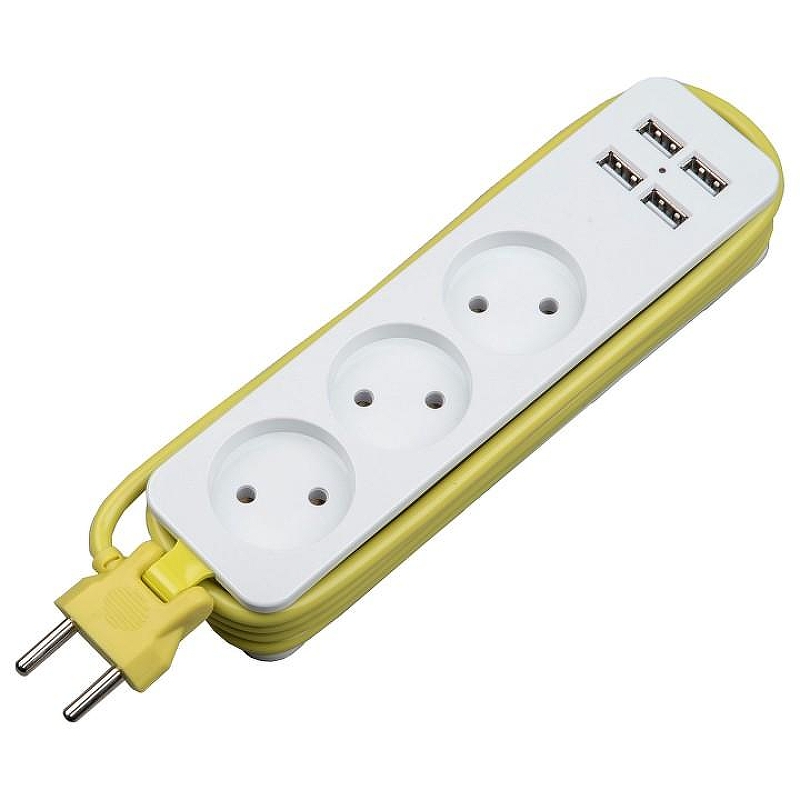 Удлинитель Uniel Travel UL-00011136 цвет Белый, Желтый