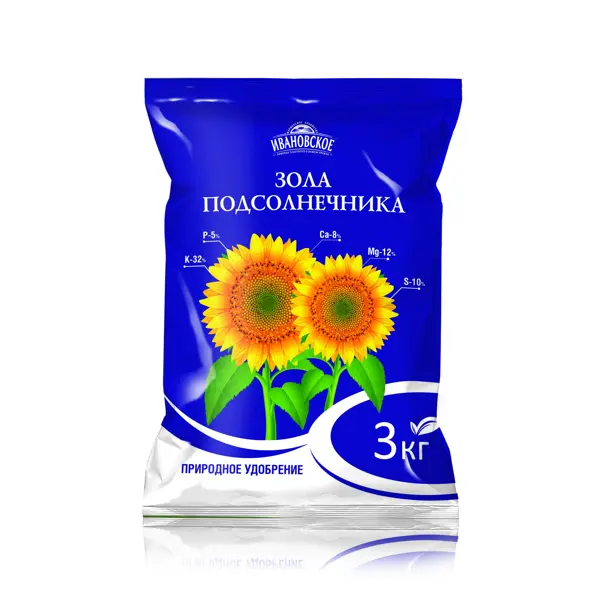 Удобрение Зола подсолнечника 3кг