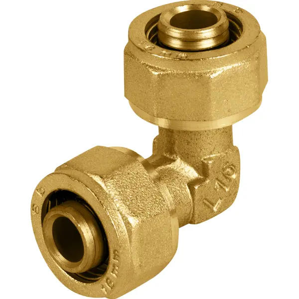Угол 90° Aquabeam 16 мм латунь ABO.351.Y.001616