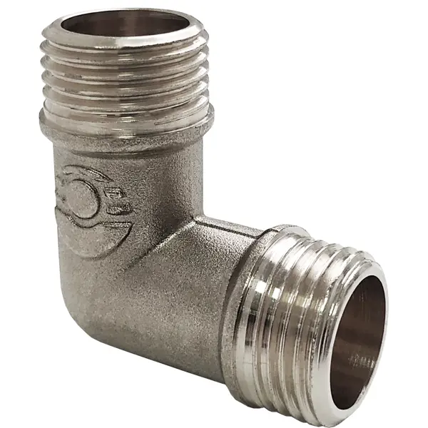 Угол 90° Valfex 1/2" НР мм никелированная латунь VF.093.N.012.BIR