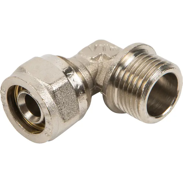 Угол комбинированный 90° Valtec 1/2"x16 мм НР никелированная латунь VTM.353
