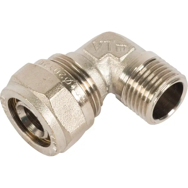 Угол комбинированный 90° Valtec 1/2"x20 мм НР никелированная латунь VTM.353
