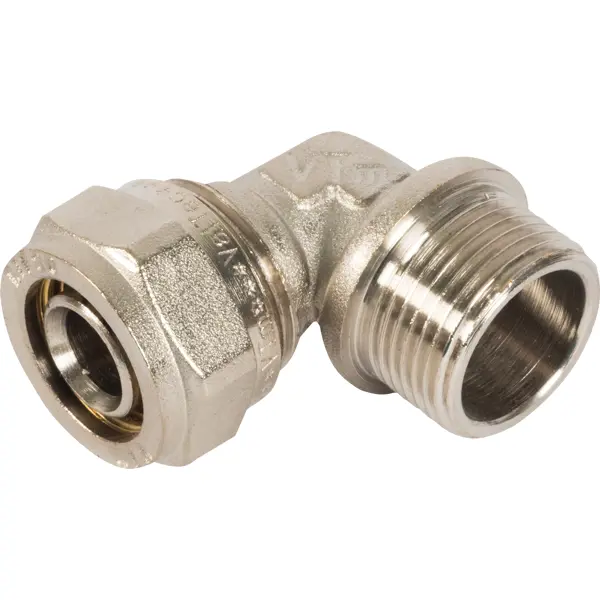 Угол комбинированный 90° Valtec 3/4"x20 мм НР никелированная латунь VTM.353