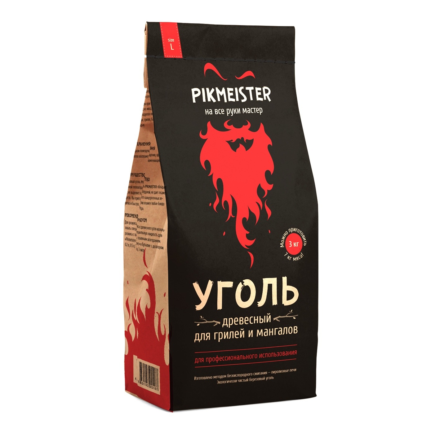 Уголь Pikmeister пакет 3 кг