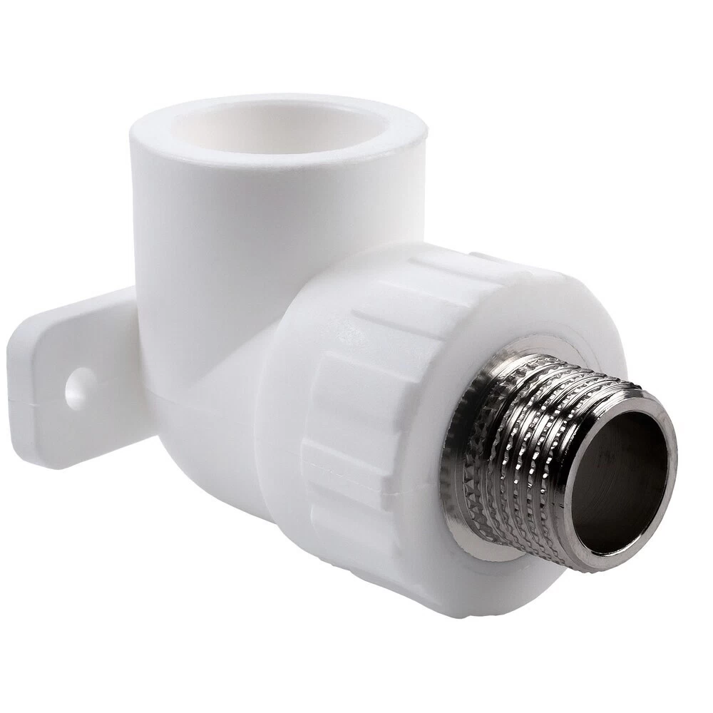 Угол полипропиленовый Lammin 25 мм х 1/2 НР(ш) с креплением (Lm31054025015)